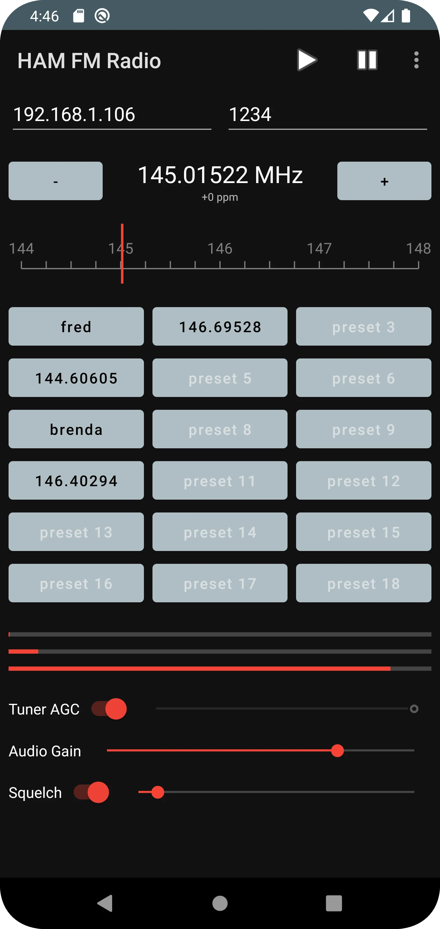 HAM FM Radio (RTL-SDR) screenshot