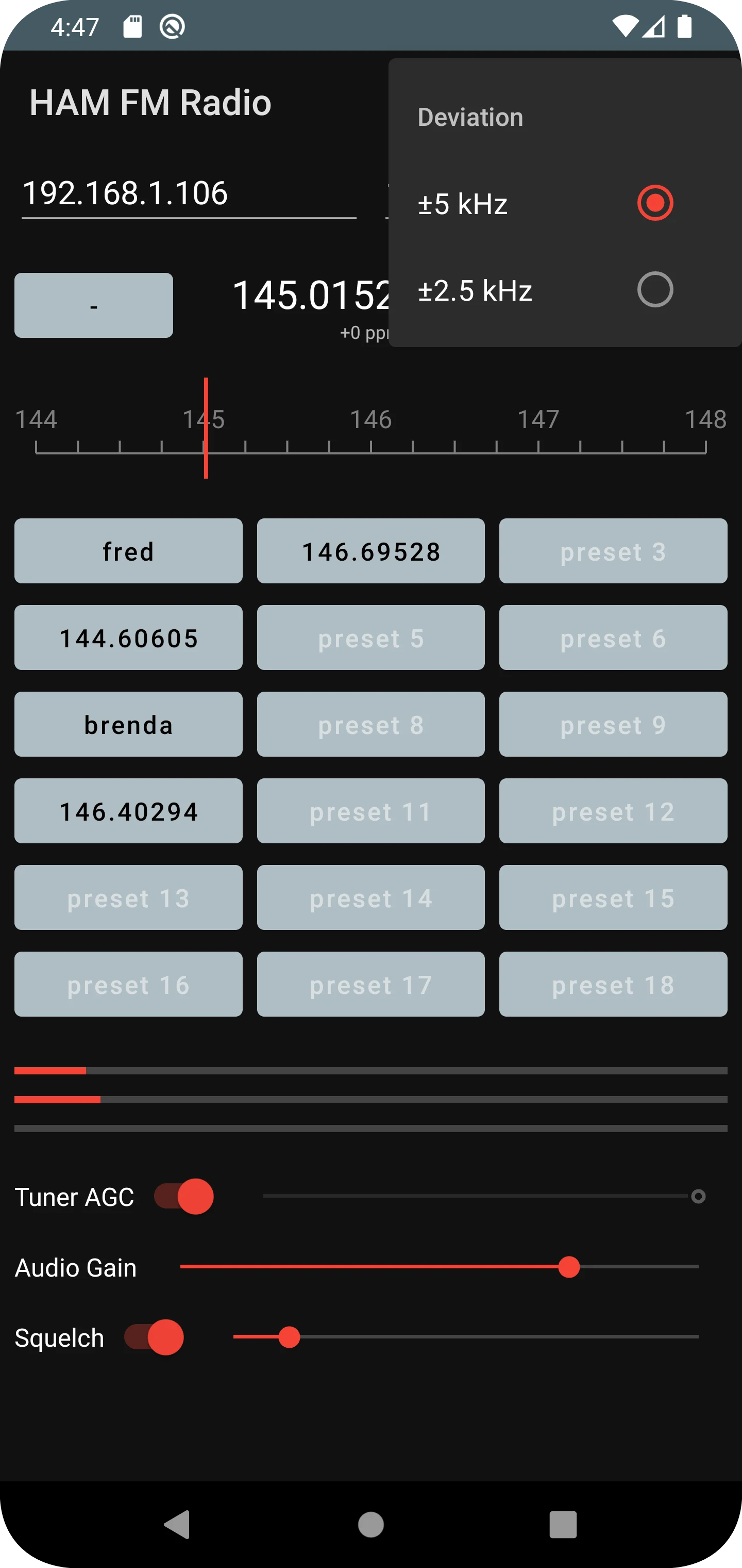 HAM FM Radio (RTL-SDR) screenshot