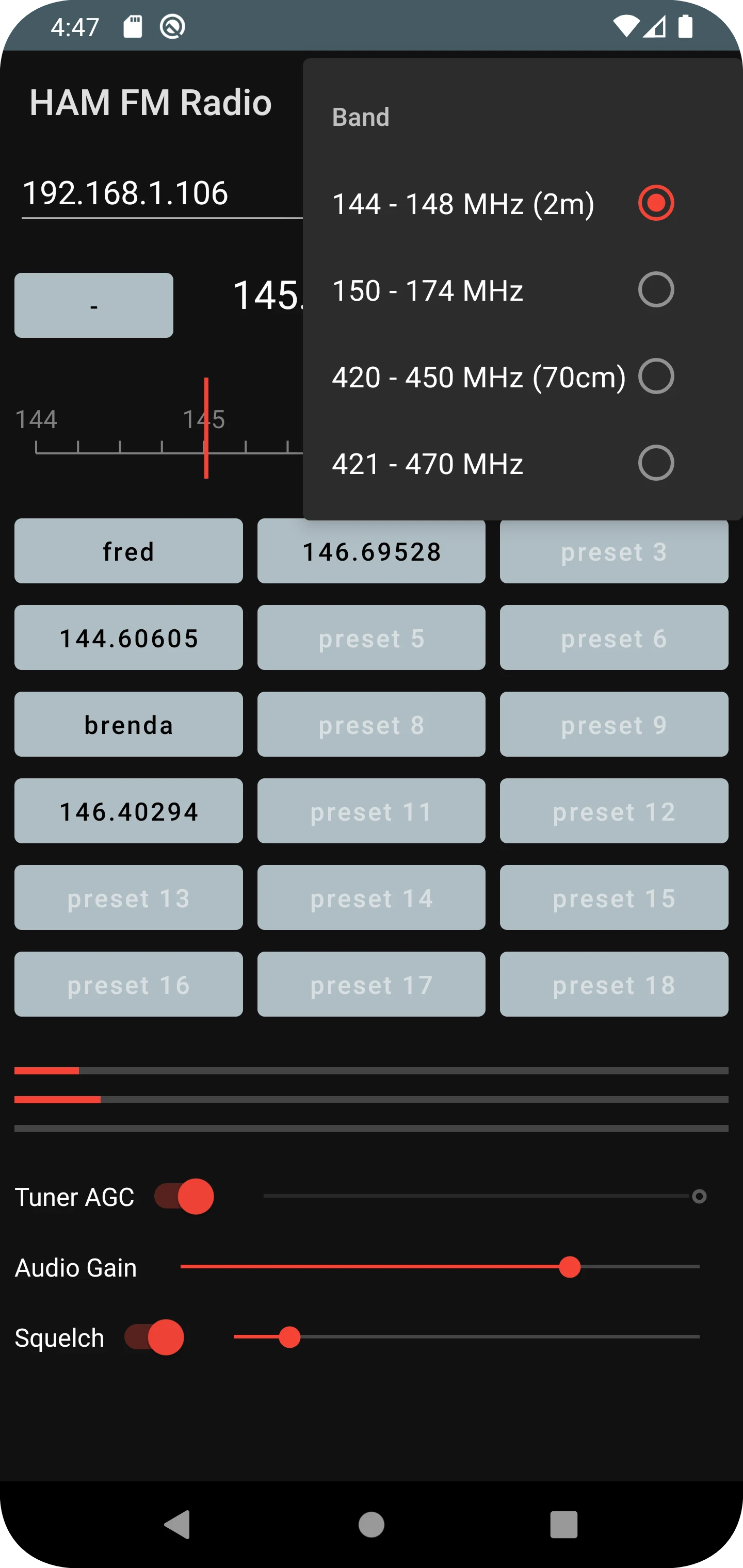 HAM FM Radio (RTL-SDR) screenshot