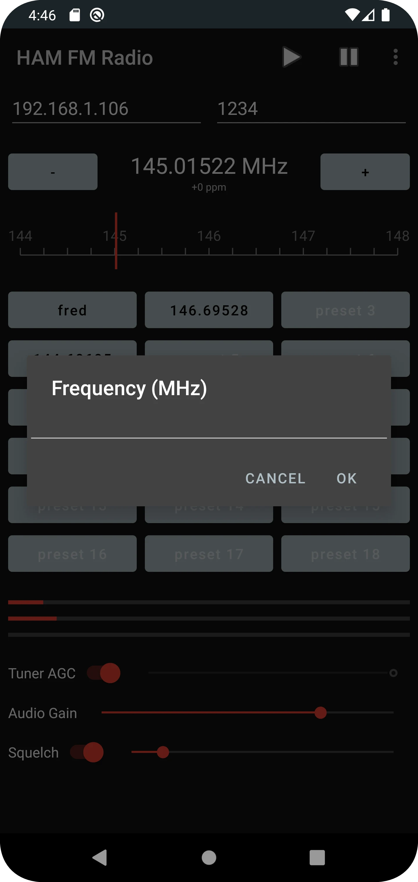 HAM FM Radio (RTL-SDR) screenshot
