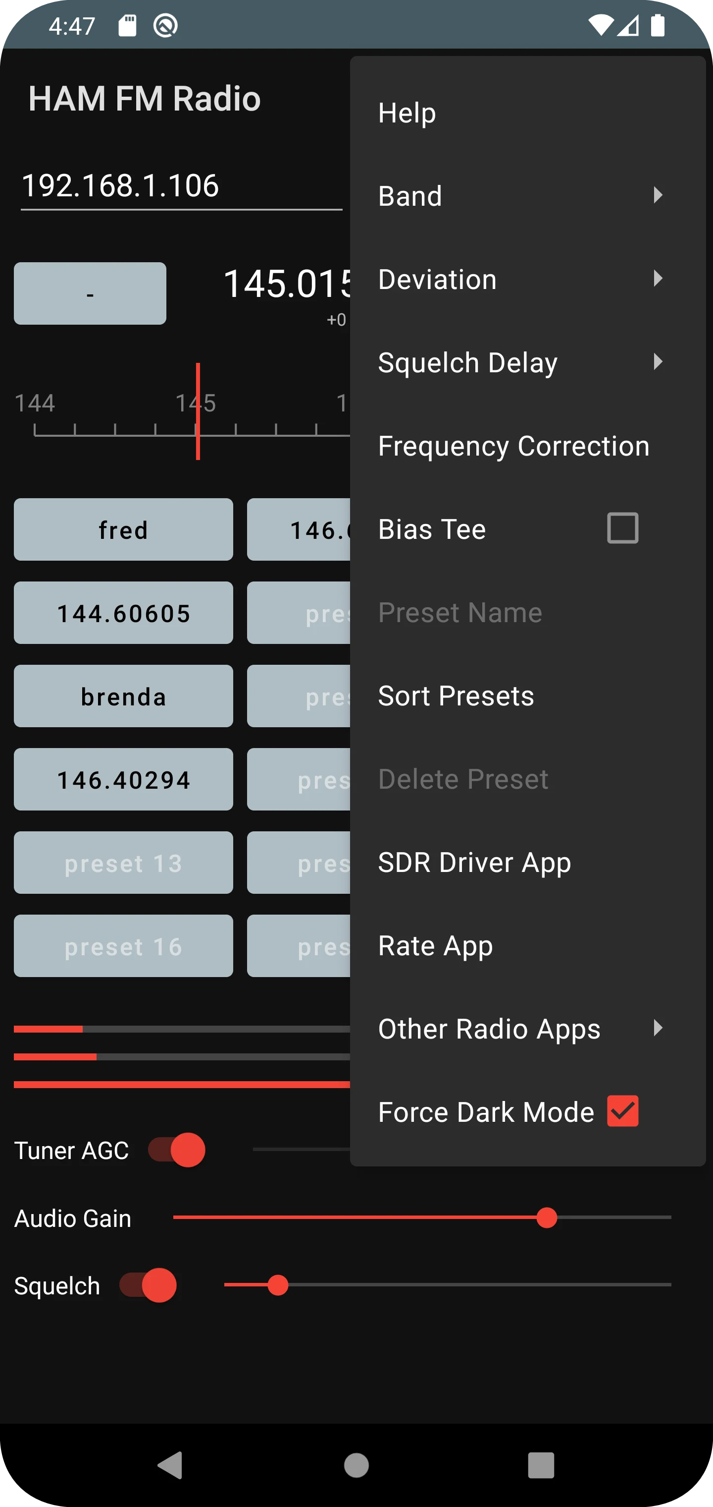 HAM FM Radio (RTL-SDR) screenshot